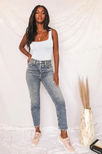 Vista 5 de Allchic Body de cuello redondo para mujer, camiseta sin mangas con espalda cruzada