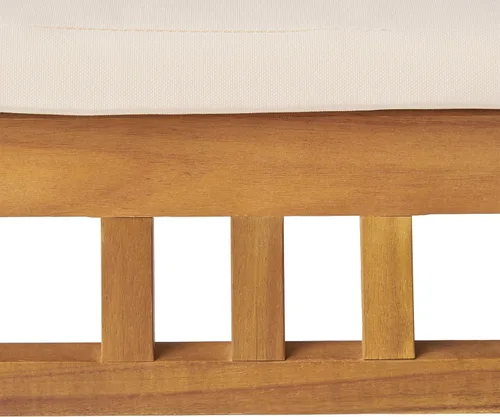 Vista 8 de Great Deal Furniture Nola - Sillas de comedor de madera para exteriores con cojines (juego de 2), acabado crema y teca, (309261)