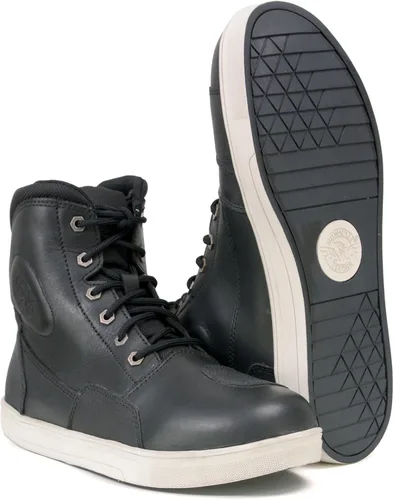 Vista 9 de Milwaukee Leather MBM9002 - Zapatos de cuero negro para hombre, calle reforzada, para motociclistas, con protección de cambio y soporte de tobillo