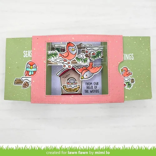Vista 2 de Lawn Fawn - Complemento de pájaros de invierno - Sellos, troqueles y bolsillo