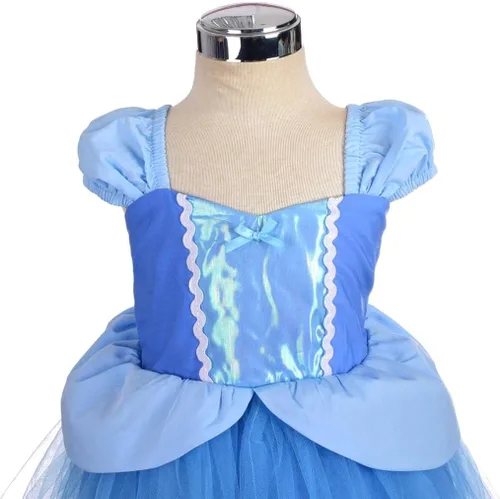 Vista 4 de Lito Angels Disfraz de princesa de tul para niñas pequeñas, disfraz de cuento de hadas de Navidad, fiesta de Halloween con accesorios Azul