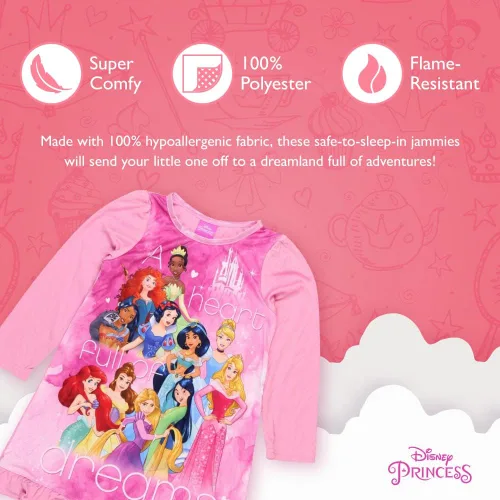 Vista 3 de Disney Camisón de princesa grande para niñas Rosado