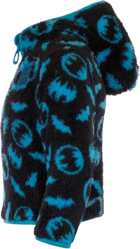 Vista 4 de Batman Sudadera con capucha de forro polar Sherpa con cremallera para niños DC Comics superhéroe Batman Sherpa con capucha para niños