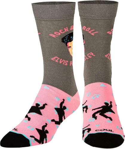 Vista 2 de Odd Sox Elvis Presley The King of Rock N Roll - Calcetines para hombre divertidos regalos de coleccionista Negro