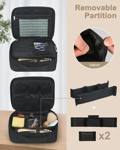 Vista 4 de Meiiy Bolsa de herramientas de peluquería, bolsa grande para cortar pelo, negro