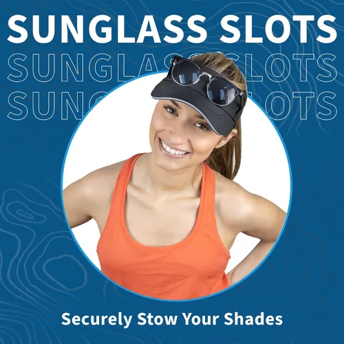 Vista 3 de TrailHeads Sombrero con visera solar de rendimiento para mujer, para correr Negro