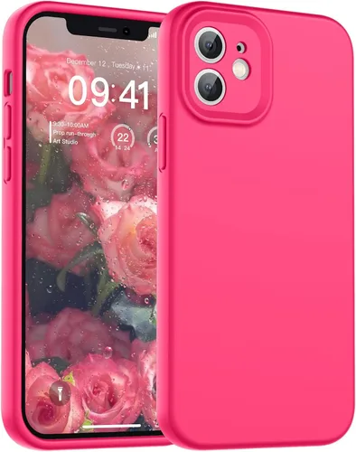 Vista 119 de SUPFINE - Funda diseñada para iPhone 12, silicona líquida premium con [forro de microfibra suave antiarañazos][protección de cámara mejorada], funda