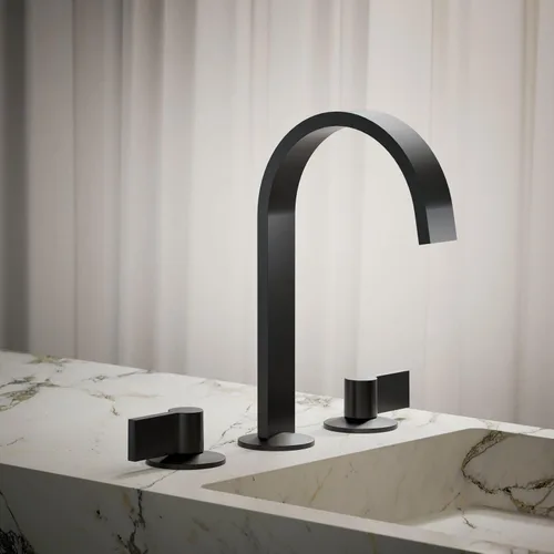 Vista 2 de Kohler 77968-BL Components - Caño para grifo de lavabo con diseño de cinta, 1.2 gpm, color negro mate