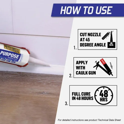 Vista 2 de Loctite POLYSEAMSEAL - Calafateo adhesivo blanco de 5.5 onzas, 1 unidad