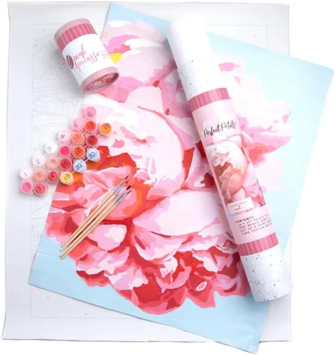 Vista 12 de Pink Picasso Kit de Pintura Floral Botánica por Números para Adultos y Adolescentes Juegos de Kits de Pintura Acrílica DIY en Lienzo 16x20