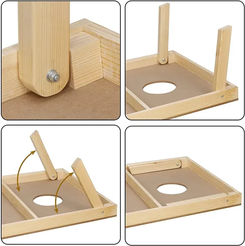 Vista 7 de JupiterForce Juego de cornhole portátil para juegos al aire libre, tableros de cornhole de madera maciza regulables con bolsa de transporte, 8
