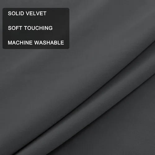 Vista 3 de Fcosie Cortinas opacas de terciopelo gris oscuro de 84 pulgadas de largo Cortinas plisadas Cortinas extra anchas de cine en casa Cortinas 100%