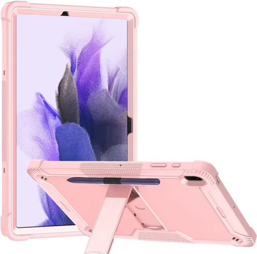Vista 11 de Dteck Funda para Galaxy Tab S9 Plus/S8 Plus/S7 FE/S7 Plus de 12.4 pulgadas, función de reposo/activación automática de piel sintética con soporte