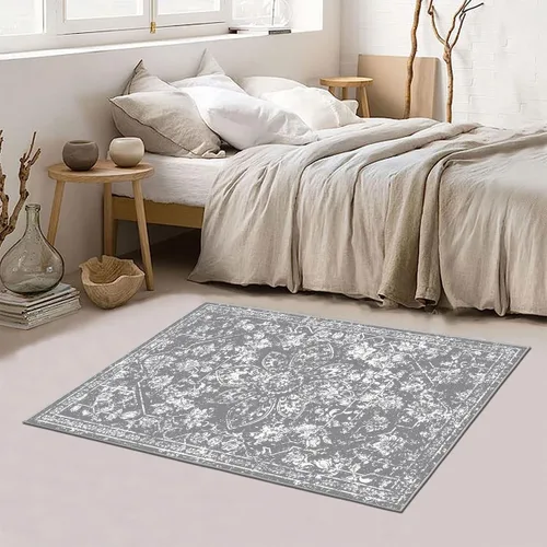 Vista 6 de Pauwer Alfombra vintage de flores 2 x 3 pulgadas, estilo envejecido, antideslizante, de pelo bajo, tapete para entrada, interior, pequeña, retro
