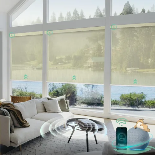 Vista 27 de Yoolax Persianas Inteligentes, Persianas Enrollables Motorizadas Matter Opacas Blackout Automáticas para Ventanas, Persianas Motorizadas Compatibles