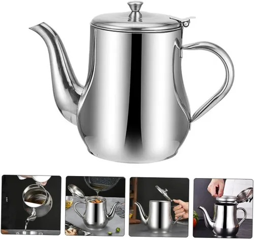 Vista 9 de HEMOTON Colador de aceite Pot Contenedor de aceite de cocina Contenedor de grasa Colador para cocinar