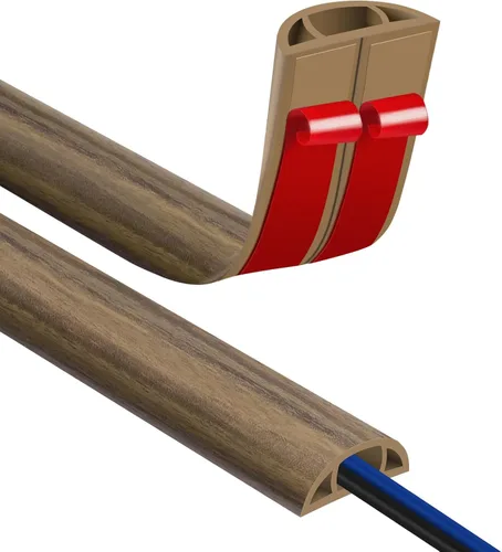 Vista 24 de JAHOMFAI Cubierta para cables de piso 1m de largo, cubiertas para cables en el suelo para proteger los cables y prevenir riesgos de caídas, fácil