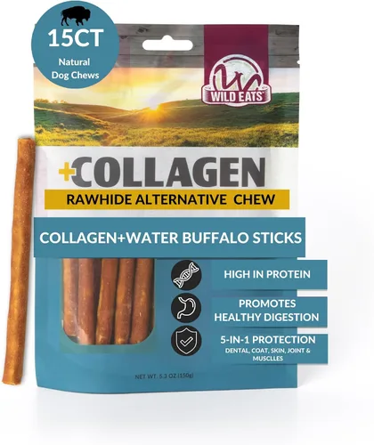 Vista 10 de Wild Eats Palitos de Colágeno de Pato Real Retriever para Perros, (15 Unidades) - Golosina Masticable para Perros de Larga Duración, Sin Cuero