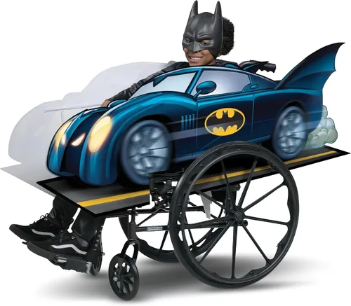 Vista 2 de Disguise Batman - Funda para silla de ruedas adaptativa para niños, disfraz oficial de Batmobile para silla de ruedas