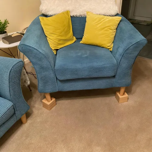 Vista 7 de Paquete de 4 elevadores de cama de madera de 3 pulgadas, elevadores de muebles de madera natural, elevadores de cama resistentes para sofá, cama