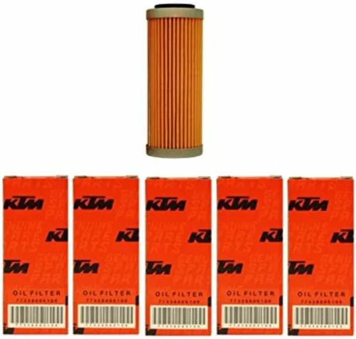 Vista 2 de Filtros de aceite OEM KTM paquete de 5 unidades 350 400 450 500 530 EXC-F SX-F XC-F XCF-W HECHO. ED 2008-2018 5X 77338005100