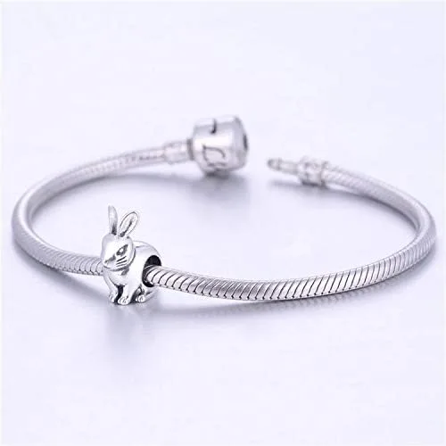 Vista 5 de Abalorio de plata de ley 925 con diseño de animales de la suerte, de la marca Lucky Beads, con forma de conejo, gato, perro para pulseras Pandora