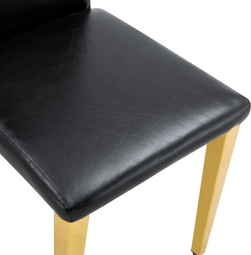Vista 7 de Juego de 4 sillas de respaldo de piel sintética blanca con patas de metal plateadas. La combinación perfecta, adecuada para estilos minimalistas