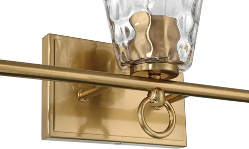 Vista 10 de Imogen - Lámpara de tocador de 3 luces de cristal de agua martillada y metal dorado cepillado