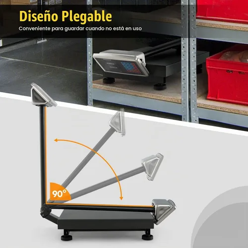 Vista 3 de Giantex Báscula digital para computación de peso de 660 libras, báscula de plataforma de suelo para pesaje de paquetes de equipaje, envío, correo