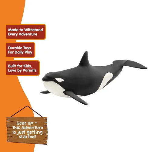 Vista 4 de schleich Wild Life - Juguete de ballena asesina – Figura realista de orca de 8 pulgadas – Figura de animal de vida silvestre del océano para jugar