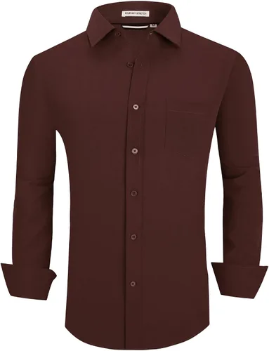 Vista 25 de Alex Vando - Camisa para hombre de manga larga con ajuste regular 06 negro