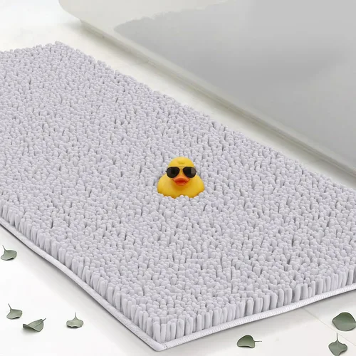 Vista 19 de Tapetes de baño pequeños de felpilla de 22 x 14 pulgadas, tapetes de baño absorbentes de felpa, de secado rápido, suaves y lavables a máquina