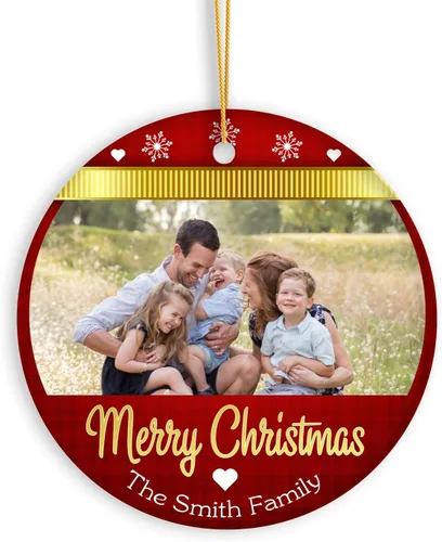 Vista 10 de Adorno de Navidad con foto personalizada 2023, adorno de Navidad con nombre del bebé, adorno de Navidad con texto personalizado para bebé, recién