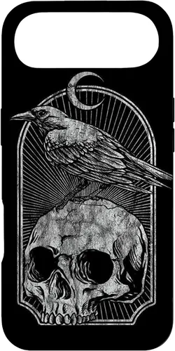 Vista 27 de Funda para iPhone 16 Skull Bull Horn Goth Gothic Ocult Emo Skeleton Ghost Case