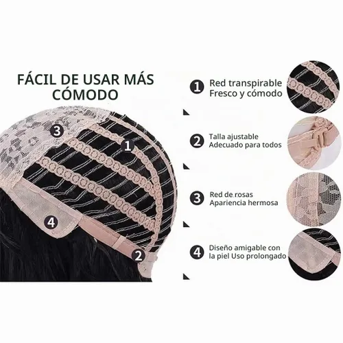 Vista 5 de Peluca de disfraz de anime corto negro sintético suave para cosplay Negro-a