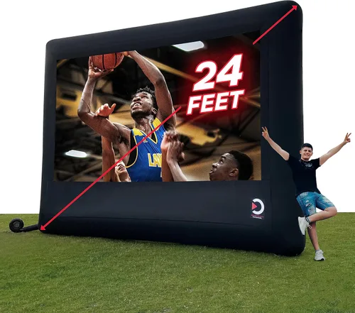 Vista 8 de Elite Outdoor Movies Pantalla inflable de alta calidad, superficie de proyección delantera/trasera de 10 x 5 (diagonal de 16.9 pies)