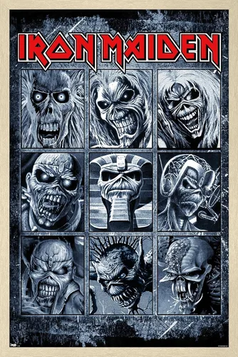 Vista 10 de Trends International Iron Maiden - Grid Wall Poster, 14.725" x 22.375", Barnwood Framed Version