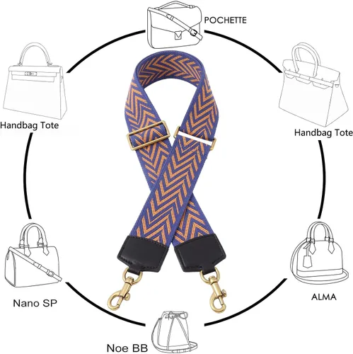 Vista 5 de HUADEK Purse Strap Replacement Crossbody Handbag Stripe Wide Adjustable