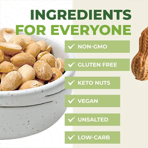 Vista 4 de Beyond Nature Cacahuetes picados tostados secos – Sin sal 1 libra (16 oz) sellados al vacío, sin OMG, sin aceite y sin sal, bajo en carbohidratos
