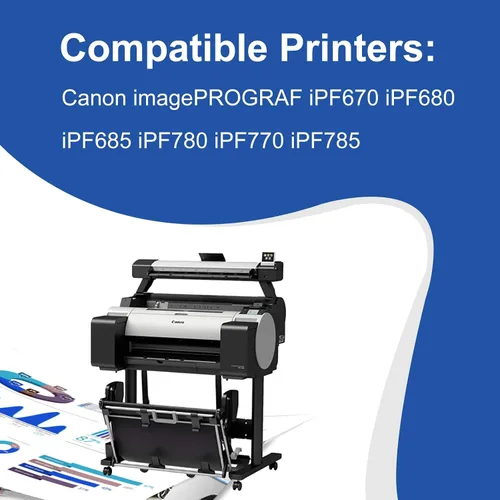 Vista 2 de YOUEXPERT Cartucho de tinta de pigmento PFI-107 MBK para Canon PFI107 PFI-107 PFI107MBK PFI-107 6705B001 para ImagePROGRAF iPF670 IPF 670 MFP L 24