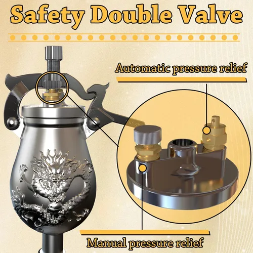 Vista 3 de Máquina china de cañón de palomitas de maíz de 11.8 fl oz, máquina china de palomitas de maíz, máquina de palomitas de maíz de aire caliente, doble