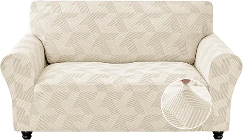 Vista 38 de JIVINER - Juego de 2 fundas elásticas para sillas de comedor, fundas geométricas de jacquard para sillas de comedor, fundas lavables para sillas
