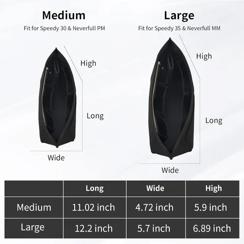Vista 2 de Organizador de fieltro para bolso, organizador de bolsas adecuado para Speedy 35 Neverfull MM y organizador de base para bolsa de mano múltiples