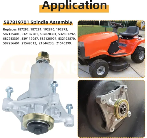 Vista 5 de 587819701 Kit de montaje de husillo reemplazar 532187281 532187292 587820301 587253301 532192870 587125401 21549012 para Husqvarna Z25444012 LGT26