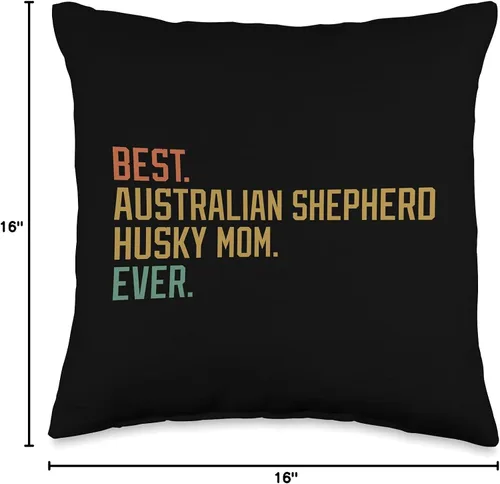 Vista 4 de Canine Laundry Best Australian Shepherd Husky Mom Ever Dog Breed - Almohada para cachorros, 16 x 16 pulgadas, multicolor