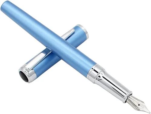 Vista 9 de Pluma estilográfica de acero inoxidable, pluma estilográfica de punta fina, pluma de negocios, pluma estilográfica de luz, para regalo, escuela