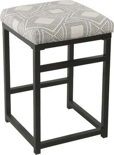 Vista 5 de Homepop Decoración del hogar Taburete moderno de 24 pulgadas Taburetes de bar con marco de metal sin respaldo Muebles decorativos