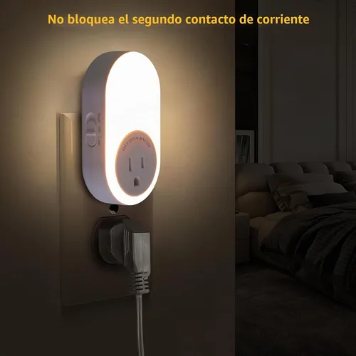 Vista 7 de Dawnrise Luces nocturnas que se enchufan a la pared, luz nocturna con sensor de atardecer a amanecer con toma de corriente, CCT 2200K o 4000K