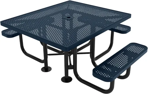 Vista 32 de COATEDOUTDOORFURNITURE Mesa de picnic cuadrada de 46 pulgadas, expandida, color negro