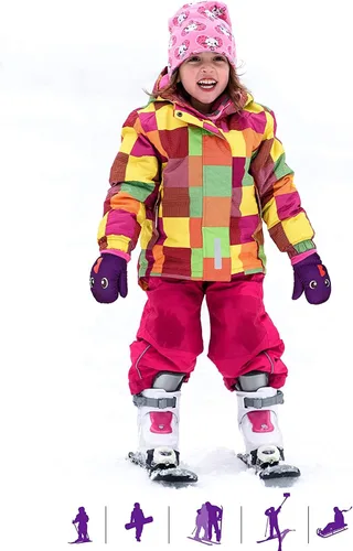 Vista 6 de Guantes de esquí de invierno guantes impermeables con forro de algodón cálido para niños